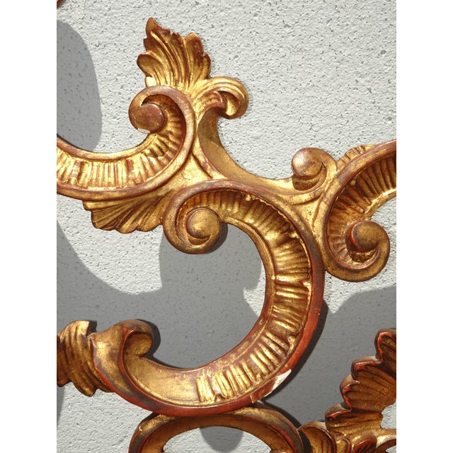 Gold Vintage Italian Rococo Ornate Gold Gilt King Headboard ~ Hollywood Regency For Sale - Image 8 of 14