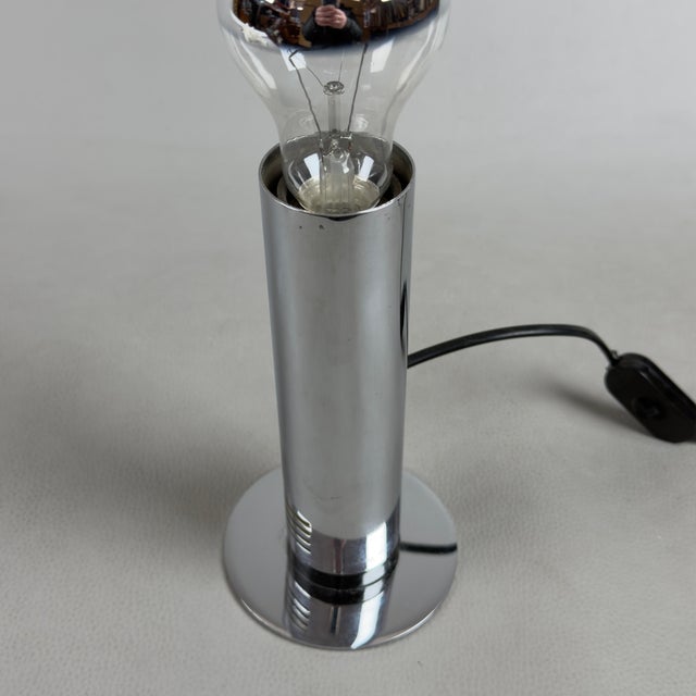 Space Age Chromed Metal Cylinder Table Lamp by Targetti Sankey, 1970 For Sale - Image 6 of 11