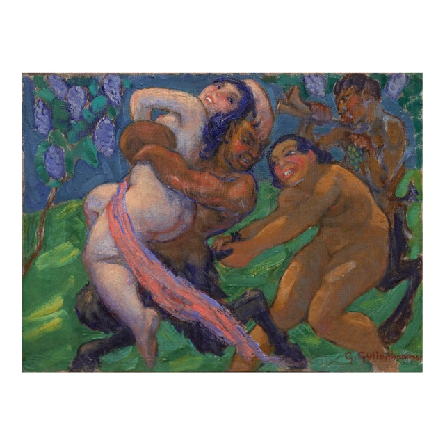 'Nymphs and Satyrs' by Gerhard Gyllenhammar, Circa 1910, Bacchanalia, Mythology, Swedish Modernist, Paris, Nya Nisse For Sale