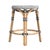 2020s Tobias 18 in. Seat Height Round Rattan Dining Stool, White/Black Dot/ Natural Rattan Frame For Sale - Image 5 of 7