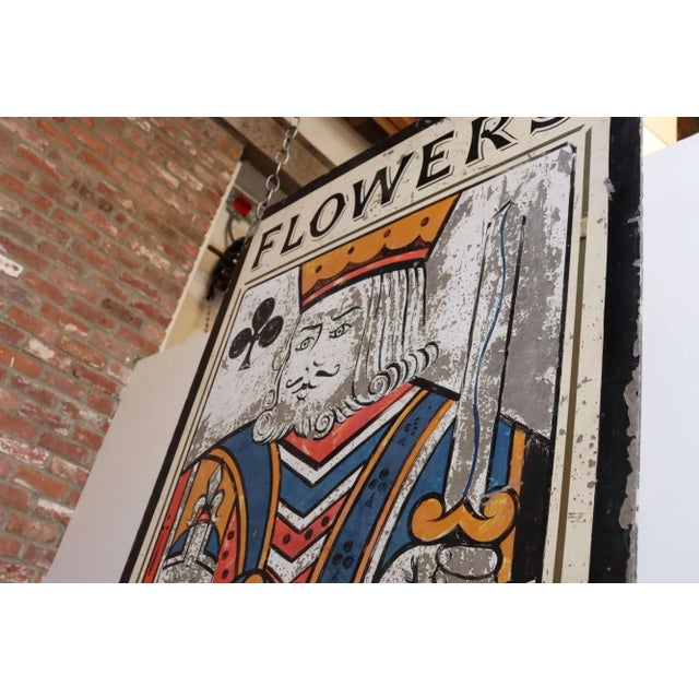 Metal Early 20th Century Double-Sided "Kings Head" Hand Painted Metal English Pub Sign For Sale - Image 7 of 18