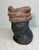 Ceramic Vintage Handmade Studio Black Red Glaze Brutalist Art Pottery Vase Sculpture For Sale - Image 7 of 11