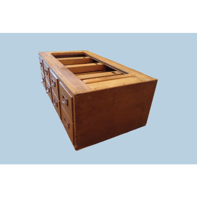 American Vintage Wooden 8 Drawer Index Filing Cabinets No. 163066 For Sale - Image 3 of 7
