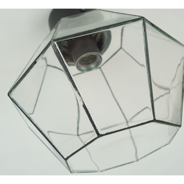 Black Vintage Metal Ceiling Light with Clear Glass Shade from Limburg, 1960s For Sale - Image 8 of 10
