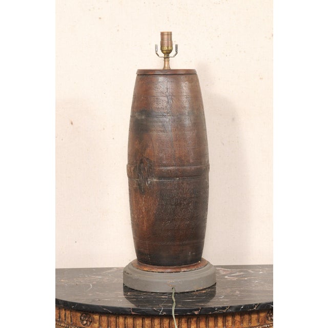 Coffee Antique British Colonial Column Table Lamp For Sale - Image 8 of 10
