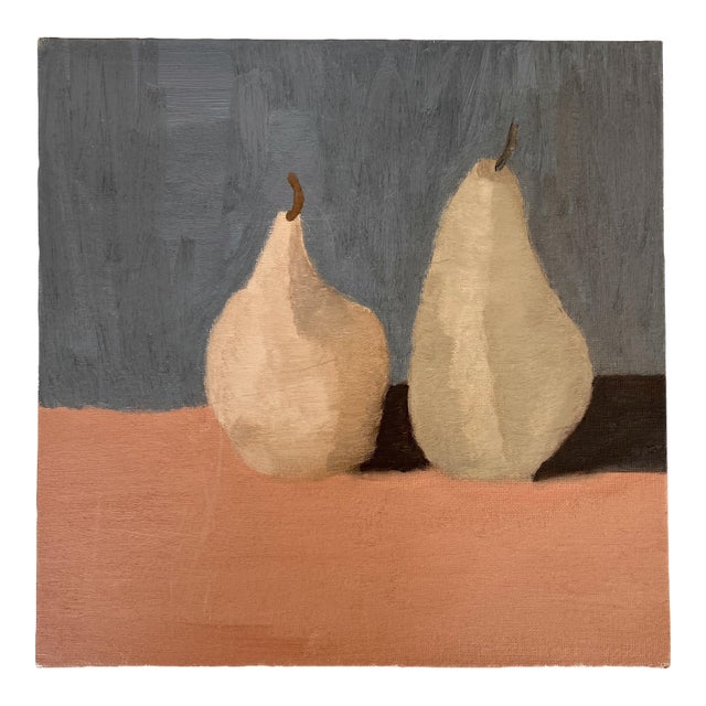 Abstract Pears Still Life Oil Painting on Artist 12" X 12" Board Unsigned For Sale