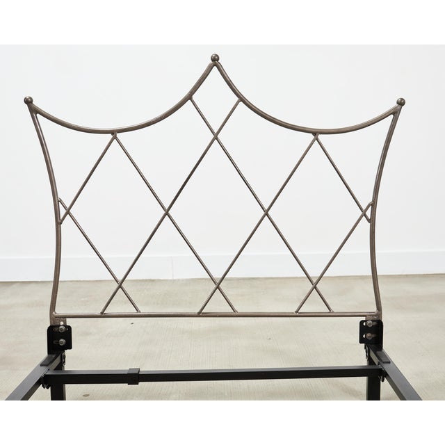 Pair of French Neoclassical Iron Lattice Twin Bed Frames For Sale - Image 16 of 18