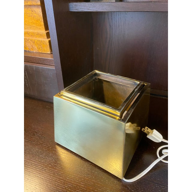 Vintage Chapman Lucite and Brass Obelisk Lamps - a Pair For Sale - Image 10 of 12