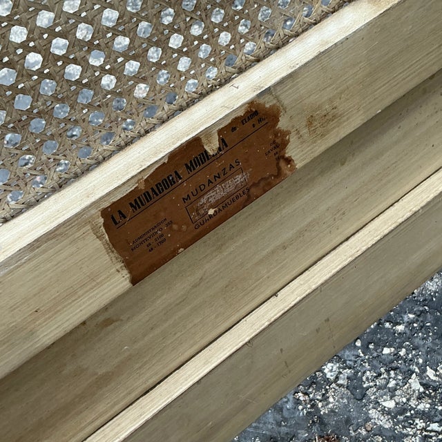 Wood Vintage Regency Gilt Tipped Cane Twin Bedframe For Sale - Image 7 of 11