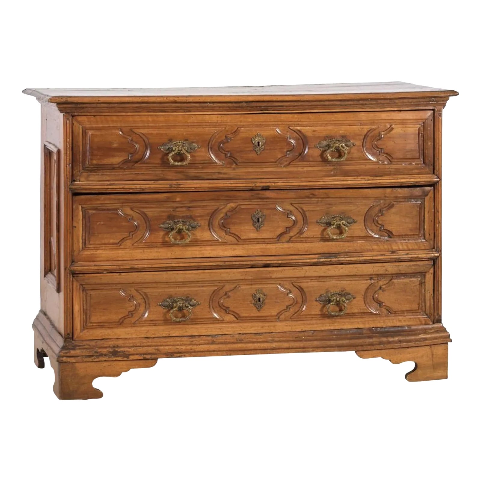 Italian Baroque Style Carved Walnut Commode | Chairish