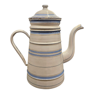 Vintage Belgium, Enamelware Coffee Pot, Made by Saint Servais