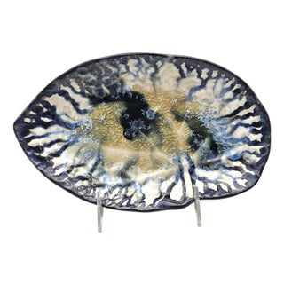 Edgecomb Potters Organic Crystalline Glaze Studio Pottery Dish 10" For Sale