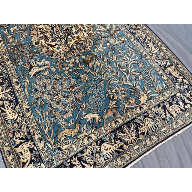 Vintage Pictorial Tree of Life Rug, Hand-Knotted Wool Carpet, Persian Ornate Design Rug, For Sale - Image 12 of 13