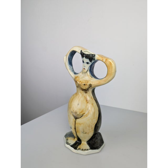 Ceramic Biomorphic Ceramic Sculpture Vase by Pol Chambost, 1980s For Sale - Image 7 of 10