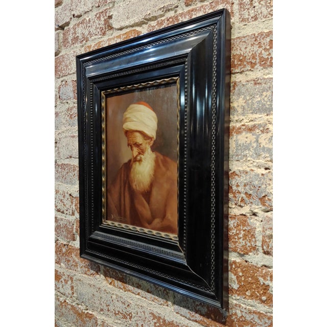 1900s Raphaël Chichmanian Portrait of an Islamic Patriarch Armenian Oil Painting For Sale In Los Angeles - Image 6 of 10