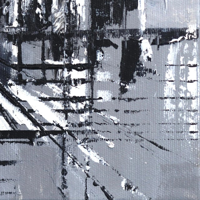 2020s ''Nc 05'' Black and White City Painting by Ivana Milosevic For Sale - Image 5 of 8