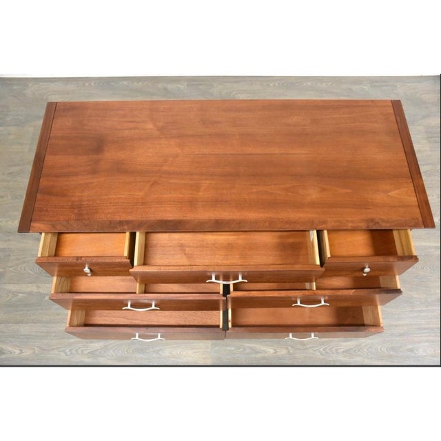 Drexel 1960s Refinished Walnut Dresser by Drexel Profile For Sale - Image 4 of 8