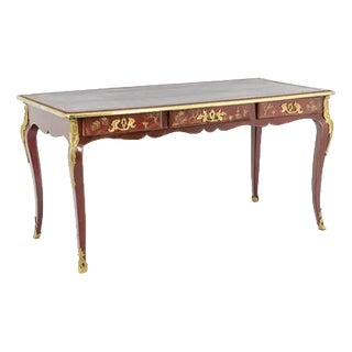 Louis Xv Style Flat Desk Decorated with Lake Scenes, 1850 For Sale