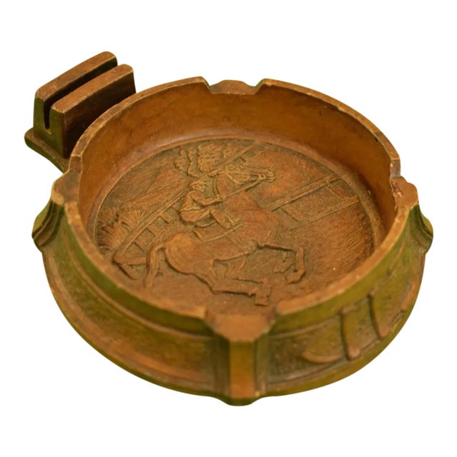 1950s Vintage Jockey Resin Matchbook Holder Ashtray For Sale