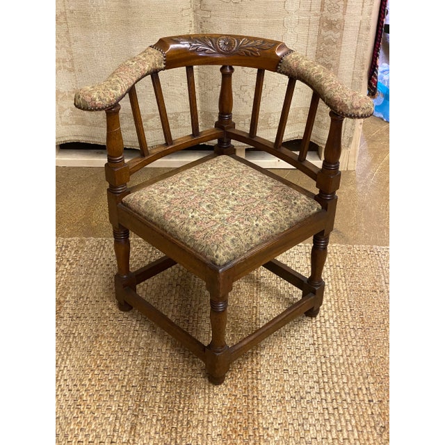 Wonderfull Circa 1860 English corner chair. Well built and solid with nice carving and detail. Good sheen to wood in a...