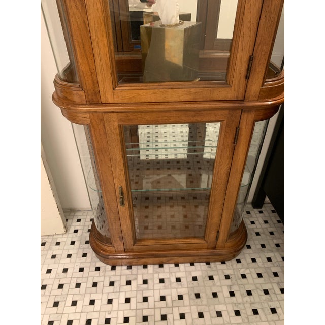 Brown Petite Curved Glass Curio Pulaski French Empire Style For Sale - Image 8 of 12