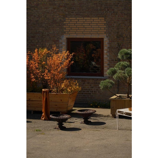 Antique Neoclassical Cast Iron Garden Vases, France, 1920s, Set of 2 For Sale - Image 13 of 15