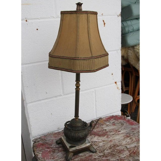 Vintage 1960s Brass Teapot Lamp by Quoizel For Sale - Image 4 of 13