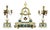 French Alabaster and Gilt Bronze Clock Garniture with Candelabra, 1870, Set of 3 For Sale