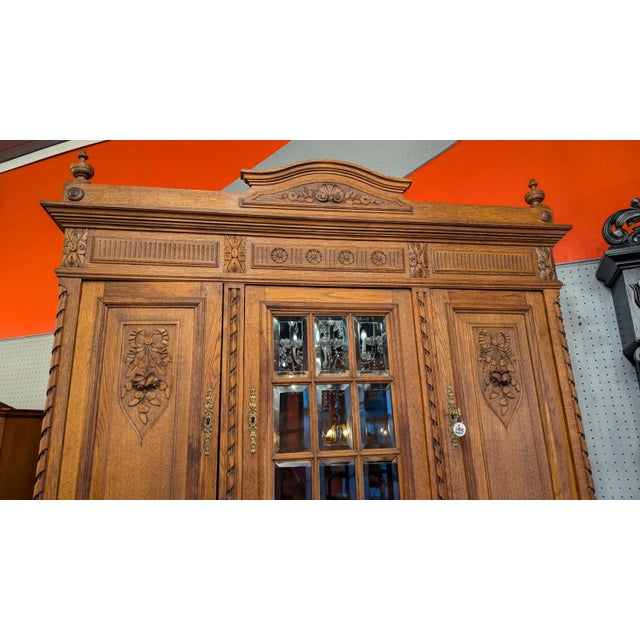 Brown French Oak Hunt Cabinet For Sale - Image 8 of 12