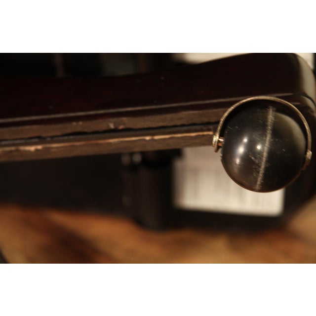 Tufted Brown Leather Executive Swivel Chair With Brass Nailhead Trim and Casters For Sale - Image 15 of 17