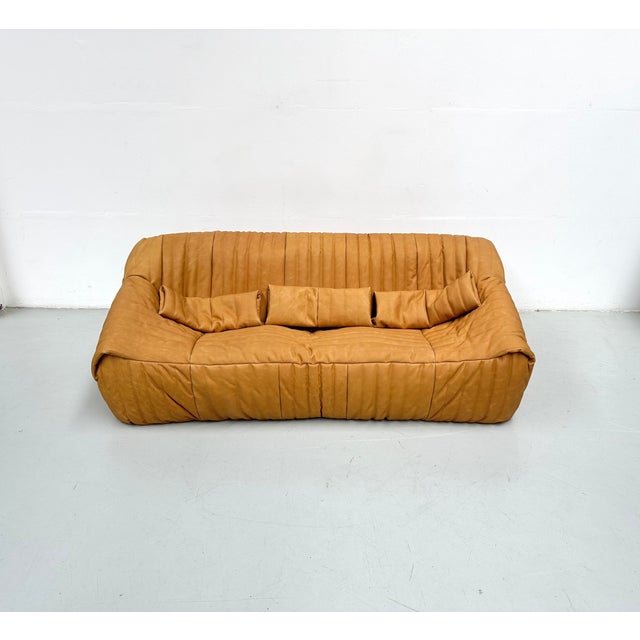 Sandra Living Room Set in Camel Leather by Annie Hieronimus for Cinna, 1980s, Set of 3 For Sale - Image 15 of 18