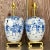 Late 20th Century Vintage Asian Blue and White Pastoral Glazed Ceramic Lamps - a Pair For Sale - Image 5 of 5