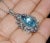 Blue Certified Natural 6.97Cts VS F Diamond Aquamarine 18K Solid Gold Filigree Pendant For Sale - Image 8 of 10