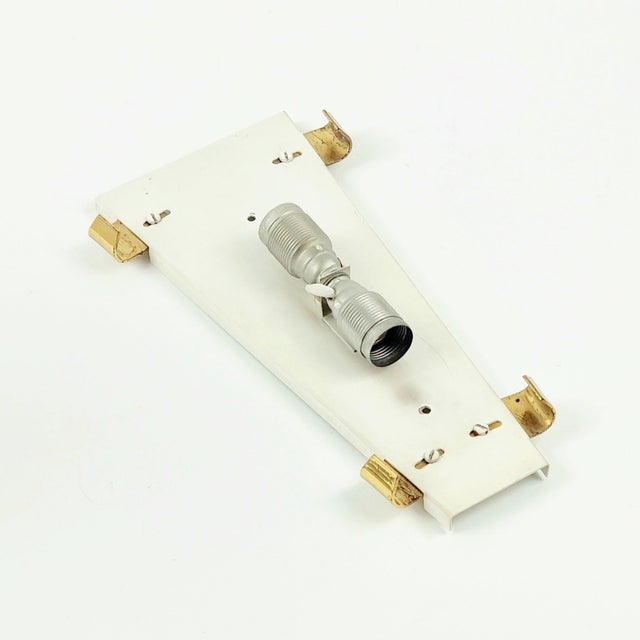 Metal 1960s Large Mid-Century Modern Murano Glass & Brass Wall Lamp/Sconce From Hillebrand For Sale - Image 7 of 9