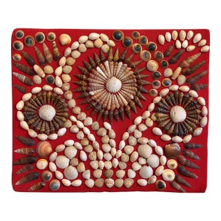 Antique Sailor’s Valentine Shell Panel For Sale