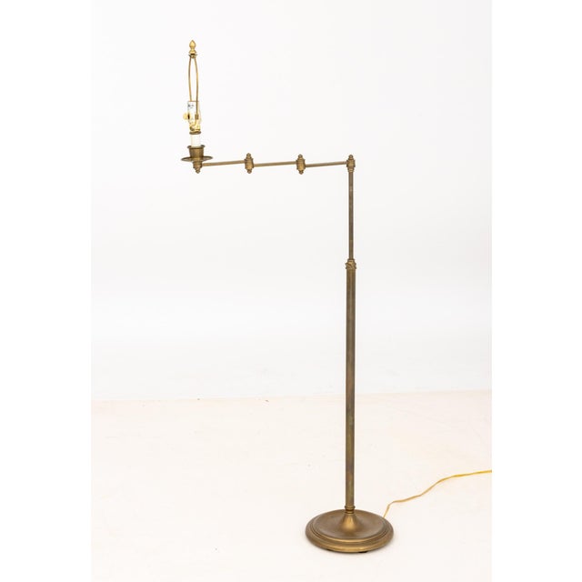 Modern Modern Brass Swing-Arm Floor Lamp For Sale - Image 3 of 7