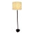 Ebonized Wood & Teak Danish Modern Floor Lamp With Iron Base For Sale