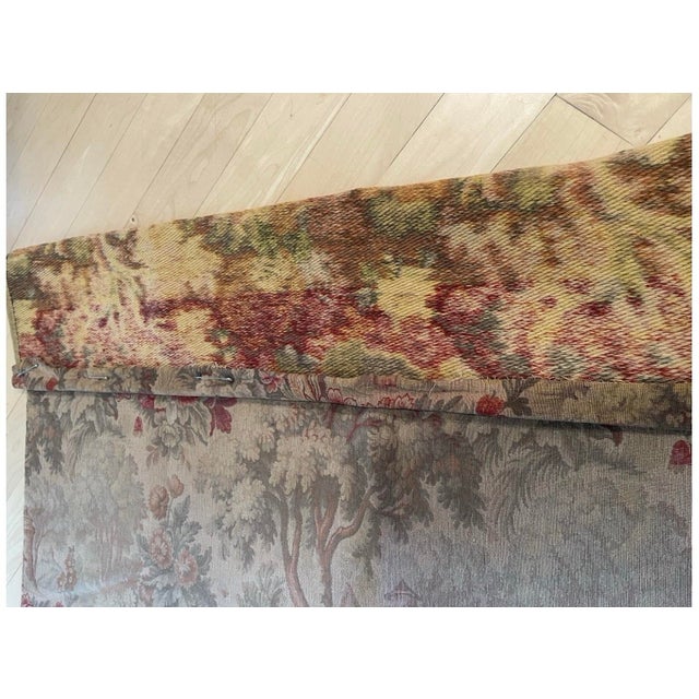 Vintage Wall Hanging Vintage French Woven Garden Floral Scene Tapestry For Sale - Image 9 of 12