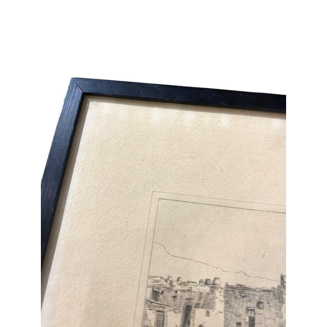 Early 1900's Native American Etching "Hopi Village" by Kiva "Carle" Fortier For Sale - Image 11 of 13