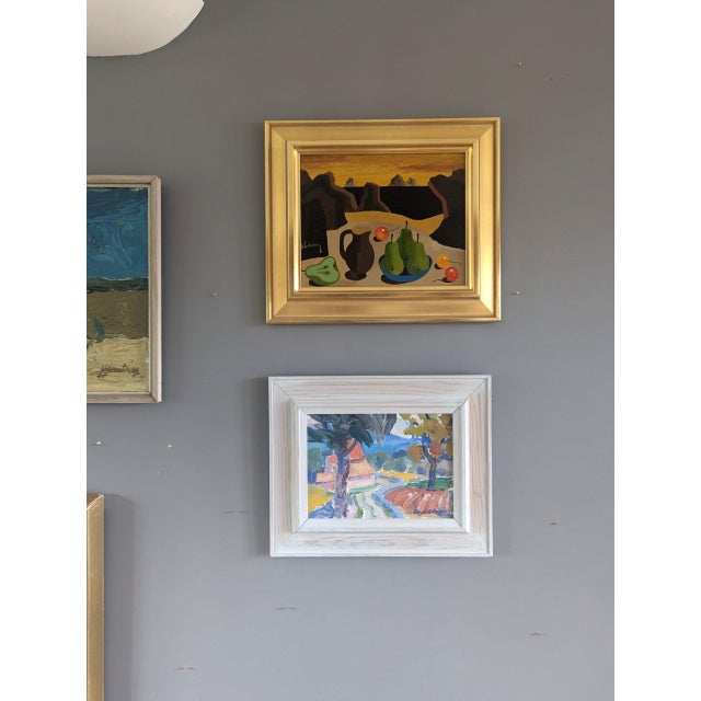 Vintage 'Surrealist Still Life' Original Still Life Landscape Tempera Painting by Swedish Artist Eric Cederberg (1897-1984), Framed For Sale - Image 4 of 12