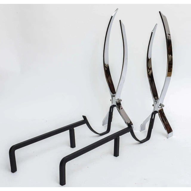 Andirons Style Danny Alessandro Nickel-Plated For Sale - Image 10 of 10