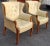 Mid-Century Modern Pair Mid 20th Century Mahogany and Tufted Vinyl Upholstered Wingback Chairs For Sale - Image 3 of 14