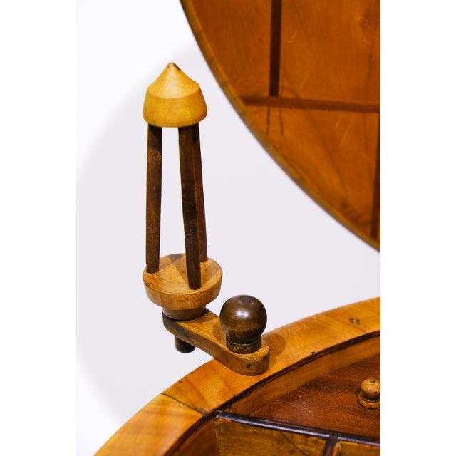 Wood Half Dome, Half Globe Biedermeier Sewing Side Table For Sale - Image 7 of 7