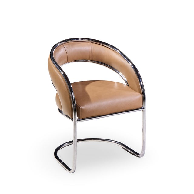 Giotto Stoppino Style Mid Century Chrome and Leather Dining Chairs - Set of 4 For Sale - Image 10 of 10