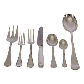 Vintage /New Sheffield Finest Bead Pattern Flatware Set for 10- 52 Pieces For Sale
