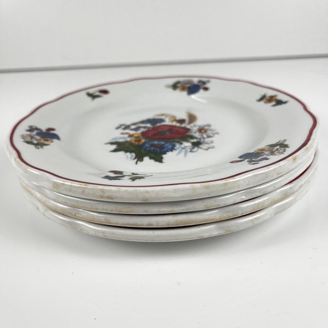 White Vintage Agreste Dessert Plates from Sarreguemines, 1980s, Set of 4 For Sale - Image 8 of 9
