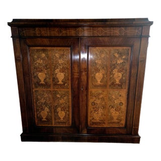 Late 19th Century "Louis" - A Victorian Rosewood Marquetry Cabinet. For Sale