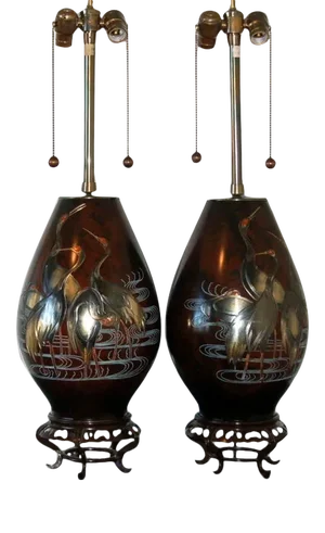 Marbro Mixed Metal Table Lamps Bronze
