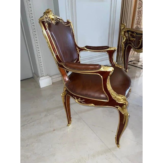 Magnificent and royal armchair after Francois Linke, Paris A French ormolu-mounted Kingwood Fauteuil De Bureau by Francois...