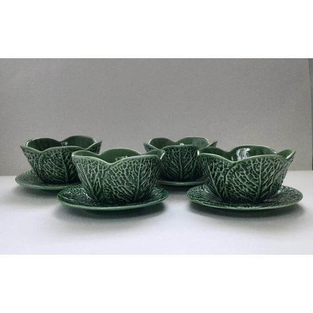 Mid 20th Century Cabbage Leaf Bowls & Plates Set- 8 Pieces For Sale - Image 13 of 13